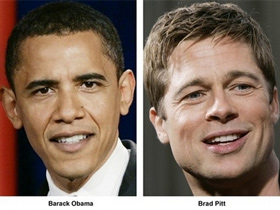 Барак Обама и Брэд Питт. Фото с сайта yahoo.com