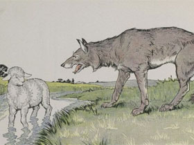 Волк и ягненок. (с) Иллюстрация с сайта mythfolklore.net